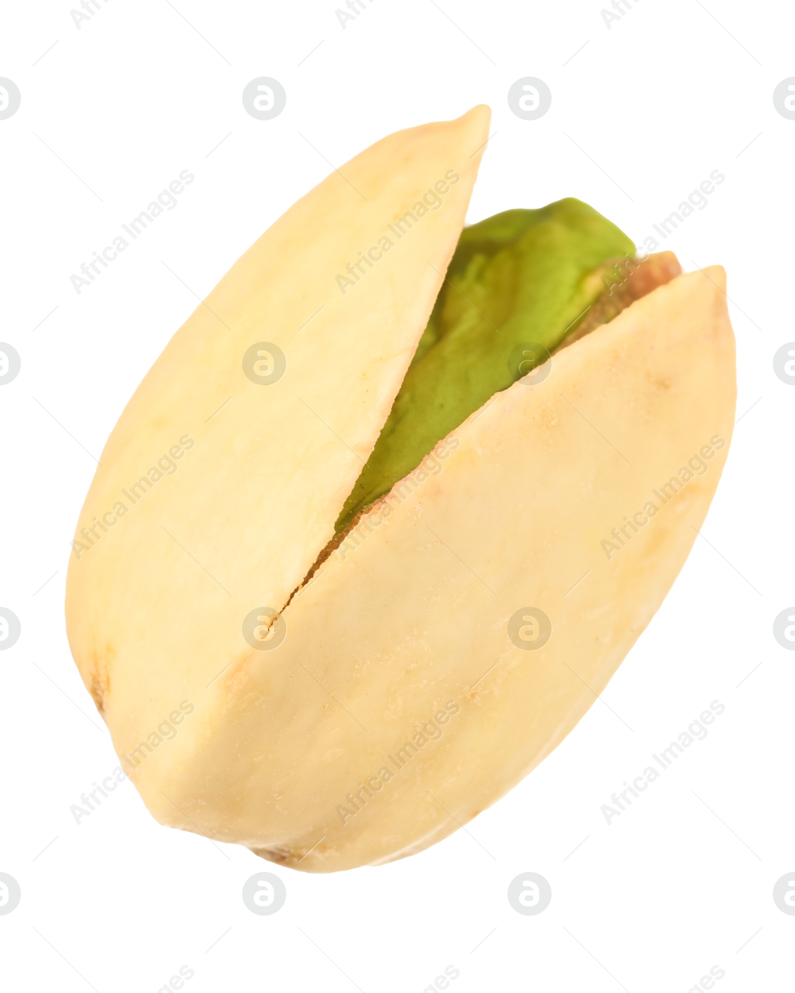 Photo of One tasty pistachio nut isolated on white