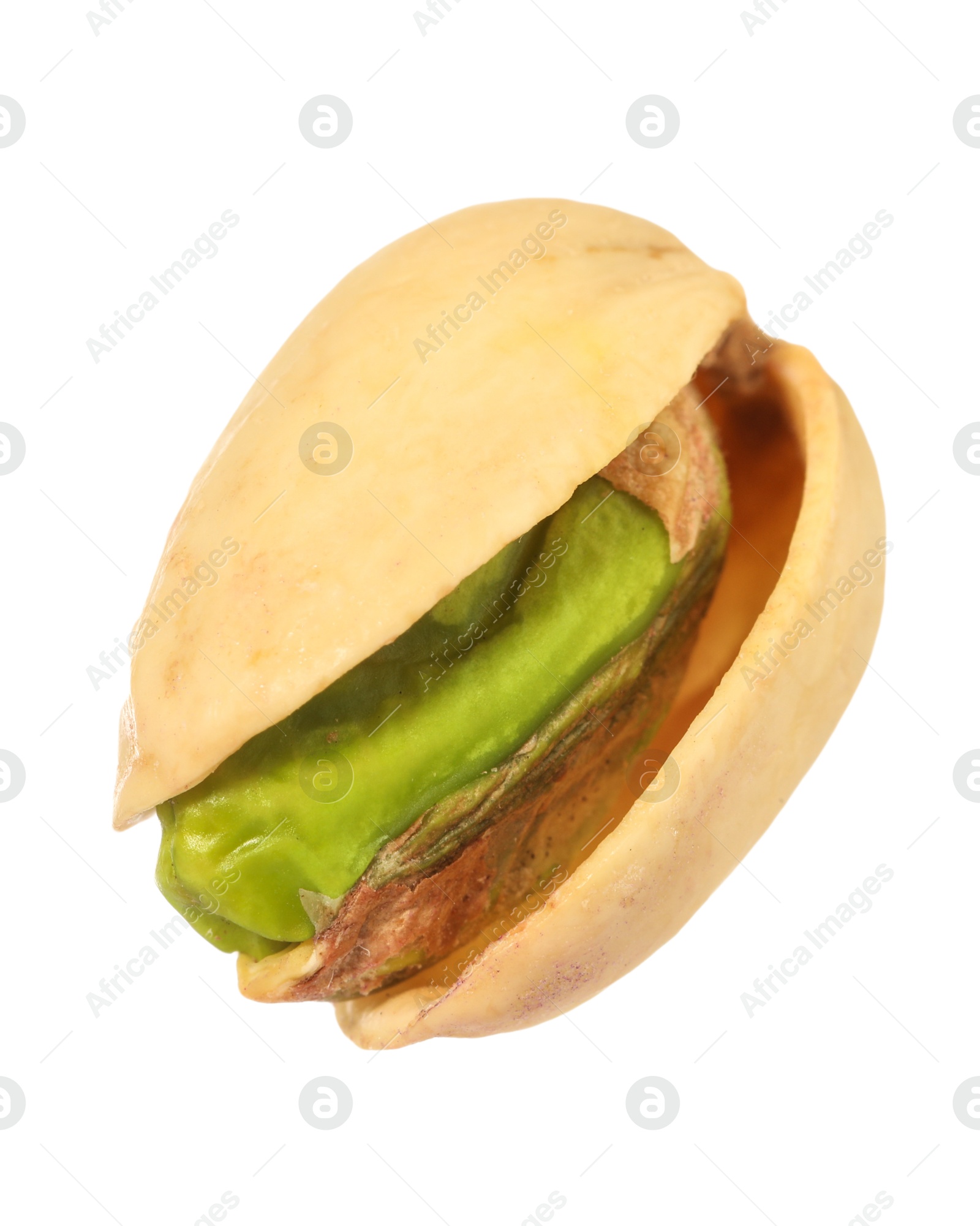 Photo of One tasty pistachio nut isolated on white