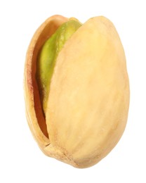 Photo of One tasty pistachio nut isolated on white