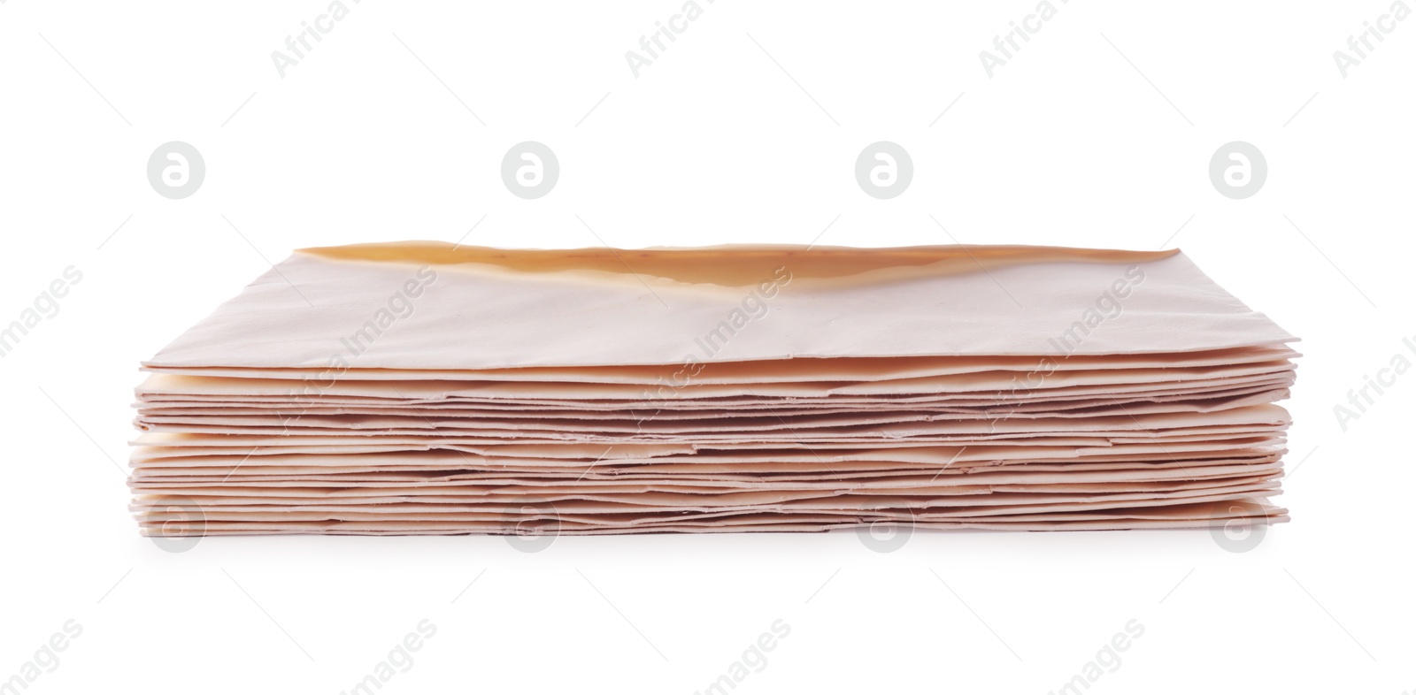 Photo of Stack of old letters isolated on white