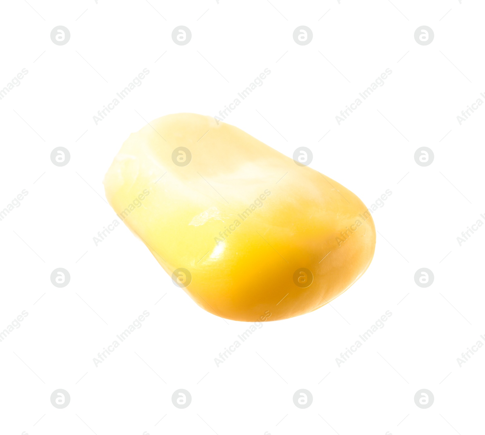 Photo of One fresh corn kernel isolated on white