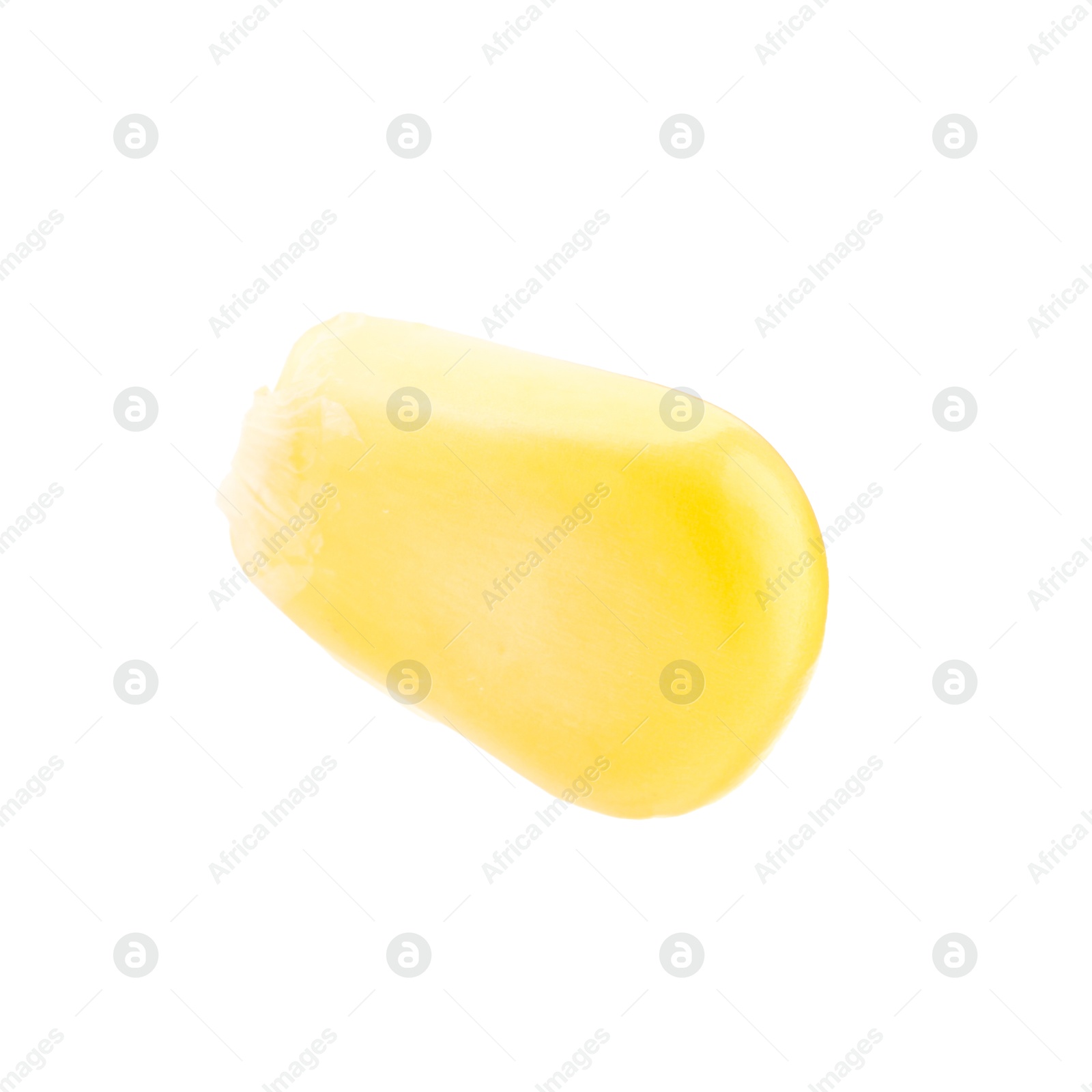 Photo of One fresh corn kernel isolated on white