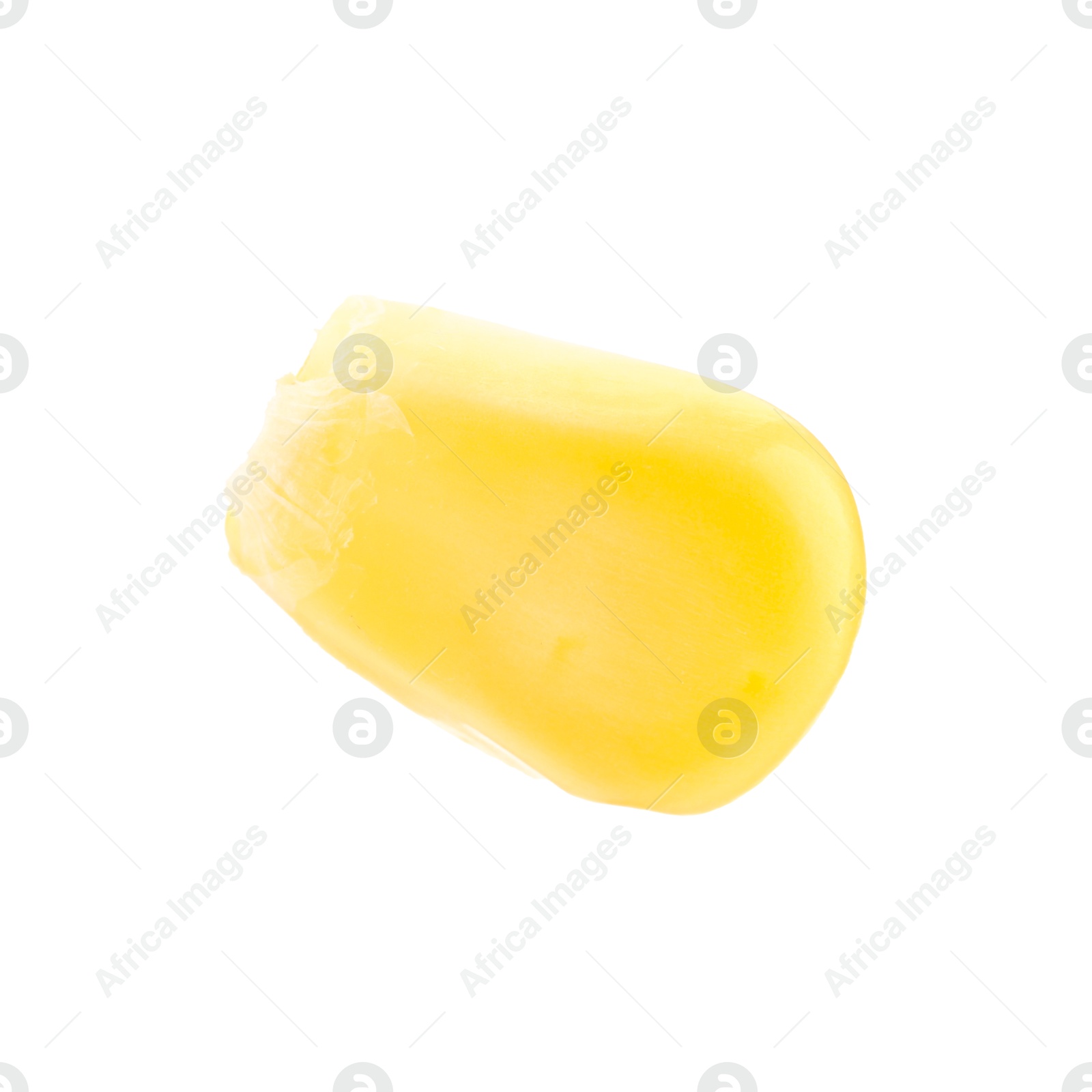 Photo of One fresh corn kernel isolated on white