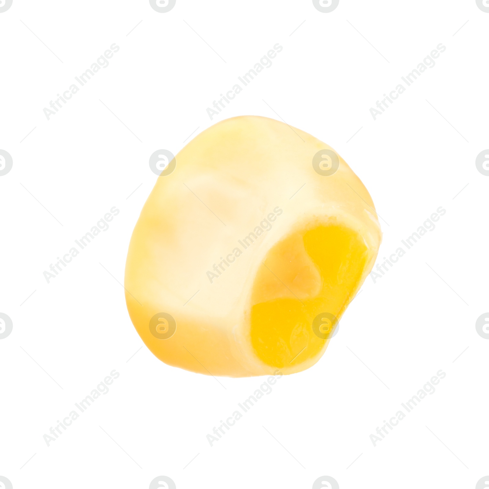 Photo of One fresh corn kernel isolated on white