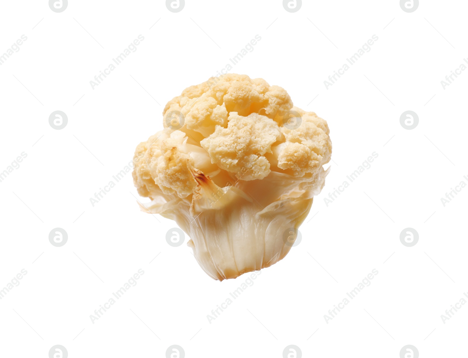 Photo of Piece of tasty baked cauliflower on white background