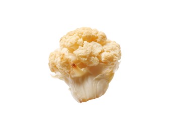 Piece of tasty baked cauliflower on white background