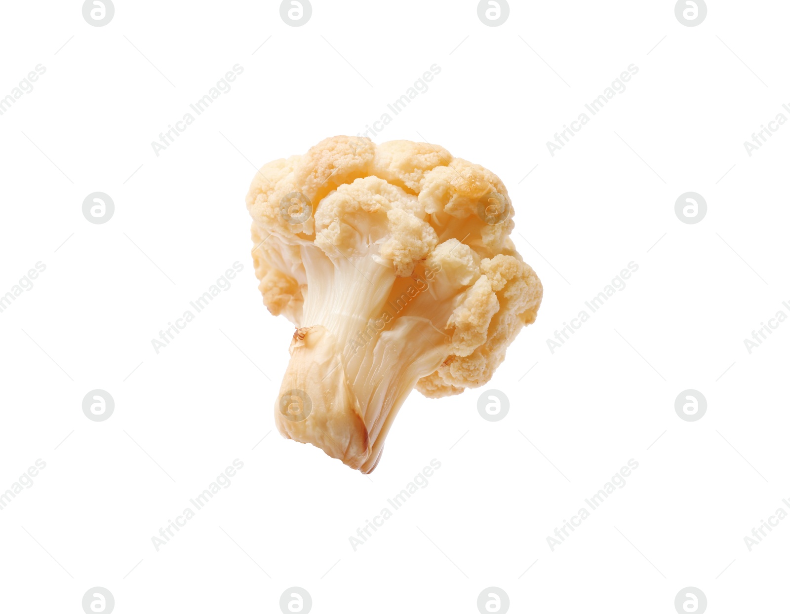 Photo of Piece of tasty baked cauliflower on white background