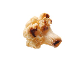 Photo of Piece of tasty baked cauliflower on white background