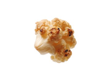 Photo of Piece of tasty baked cauliflower on white background