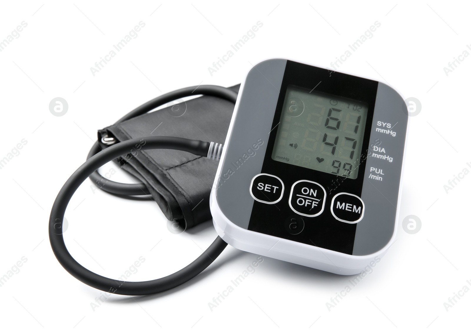 Photo of Blood pressure measuring device isolated on white