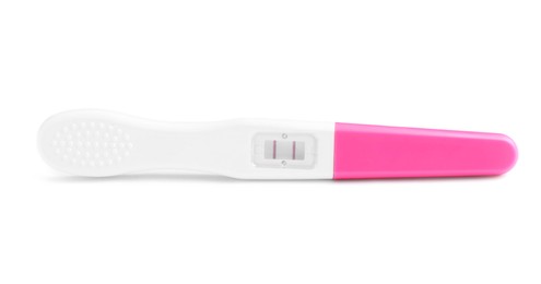 Photo of One plastic pregnancy test isolated on white