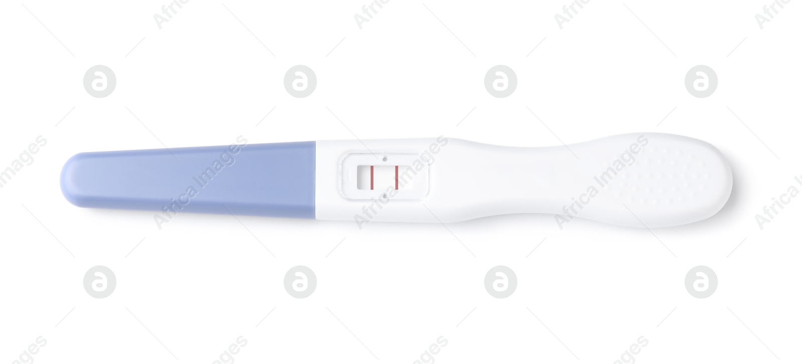 Photo of One pregnancy test isolated on white, top view