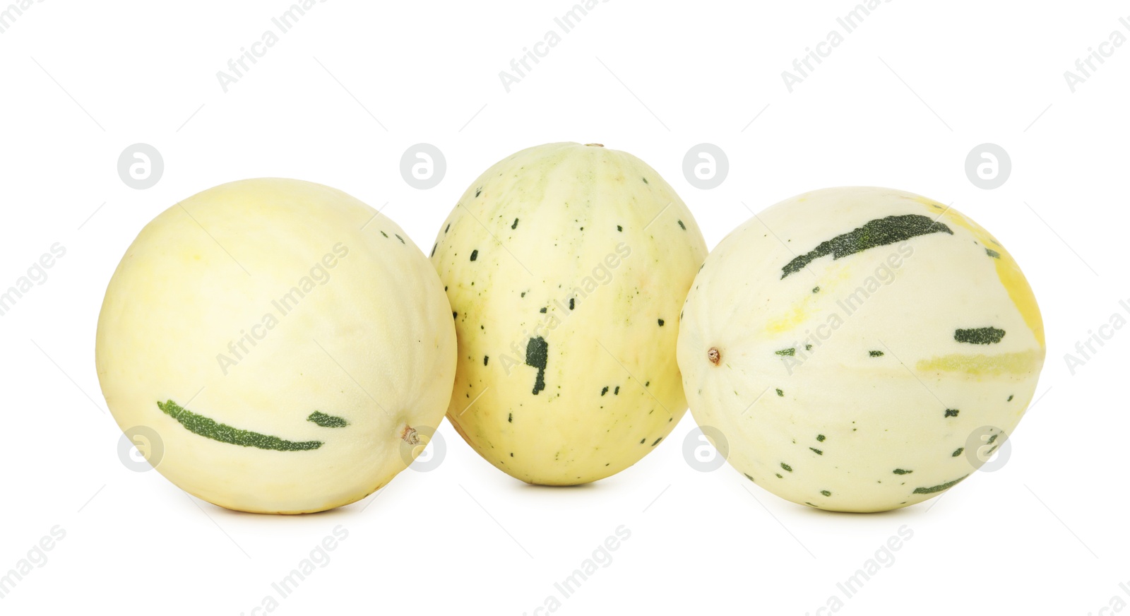 Photo of Fresh ripe honeydew melons isolated on white