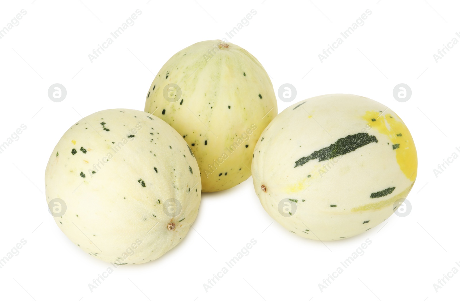 Photo of Fresh ripe honeydew melons isolated on white