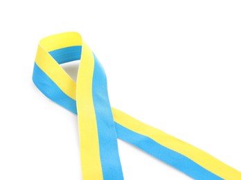 Ribbon in colors of Ukrainian national flag isolated on white