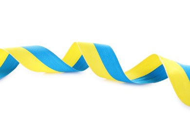 Ribbon in colors of Ukrainian national flag isolated on white