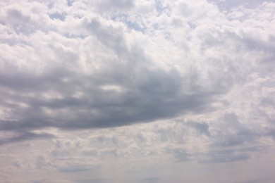 Beautiful view of blue sky with fluffy clouds