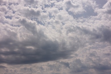 Beautiful view of blue sky with fluffy clouds