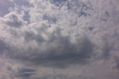 Beautiful view of blue sky with fluffy clouds