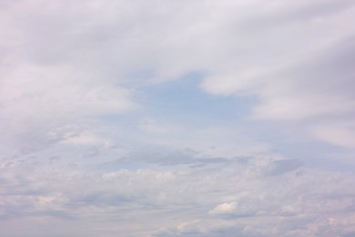 Beautiful view of blue sky with fluffy clouds