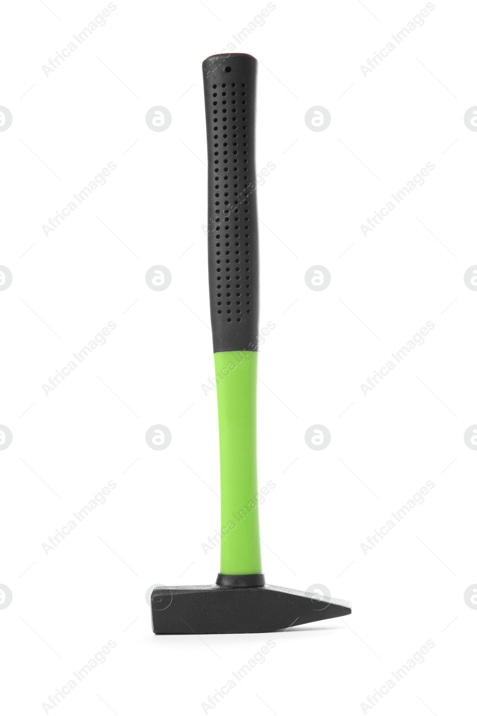 Photo of One hammer with rubber handle isolated on white