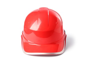 Orange hard hat isolated on white. Safety equipment