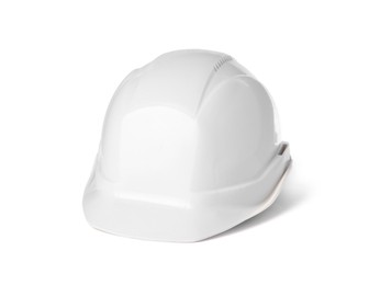 Photo of One hard hat isolated on white. Safety equipment