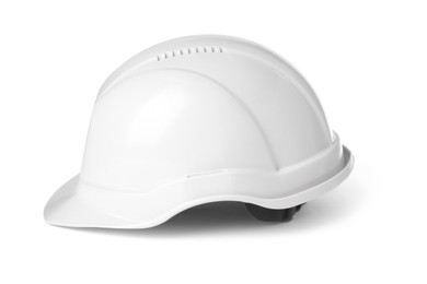 Photo of One hard hat isolated on white. Safety equipment