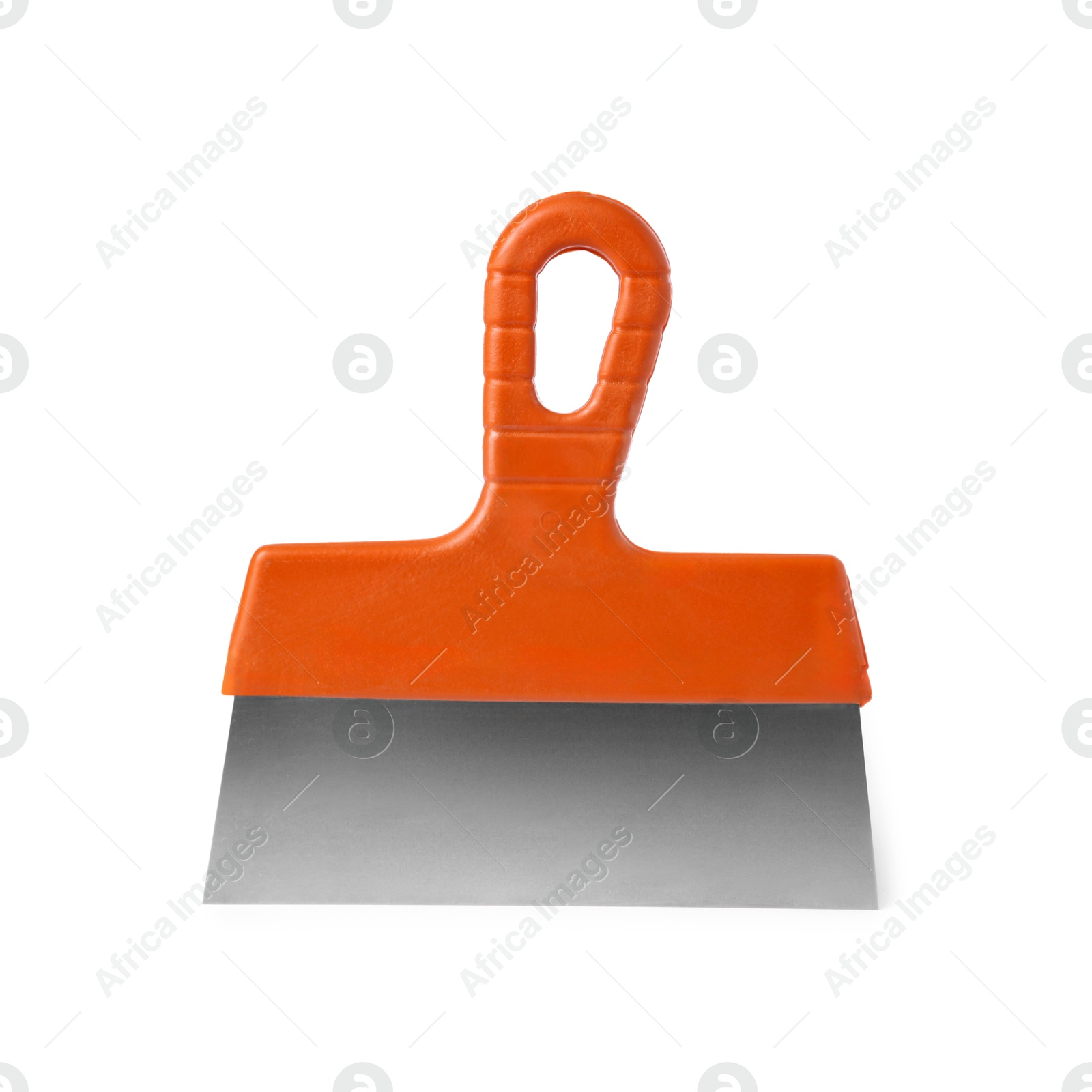 Photo of One putty knife isolated on white. Construction tool