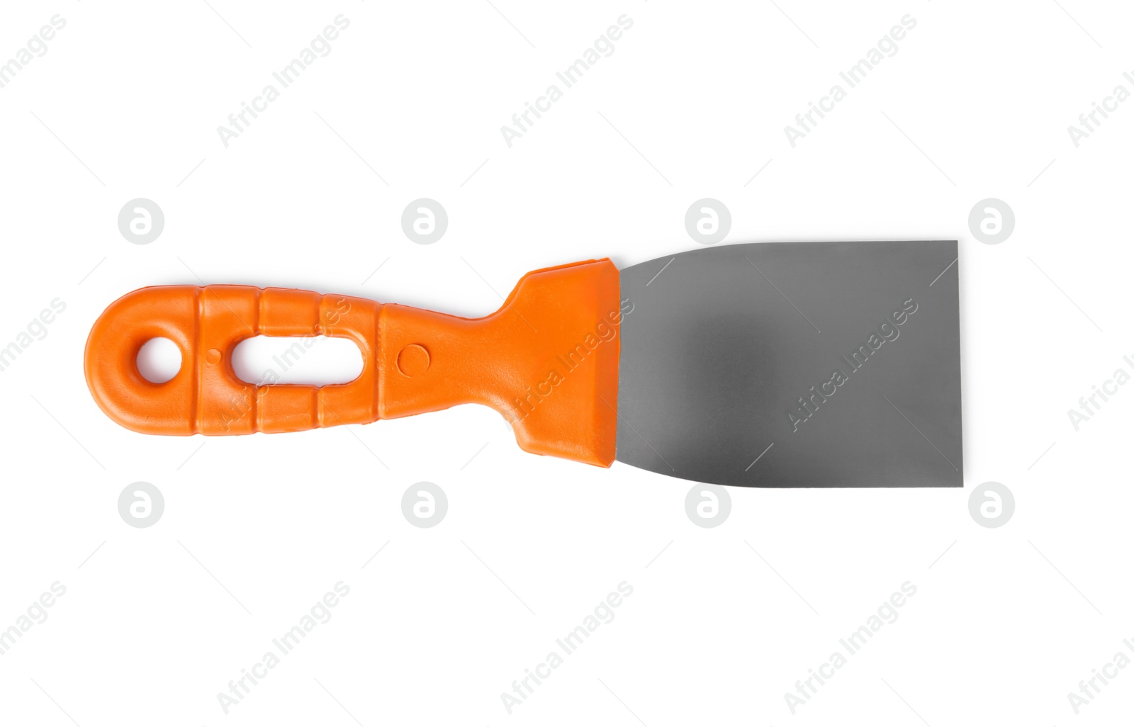 Photo of One putty knife isolated on white. Construction tool