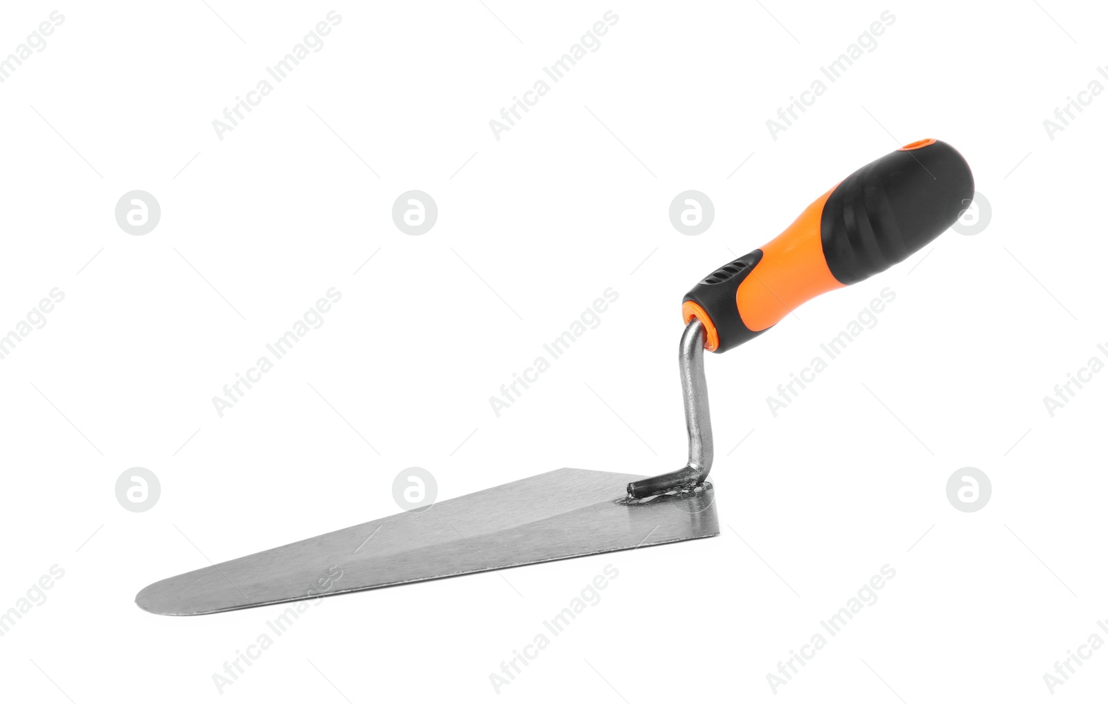 Photo of One trowel isolated on white. Construction tool