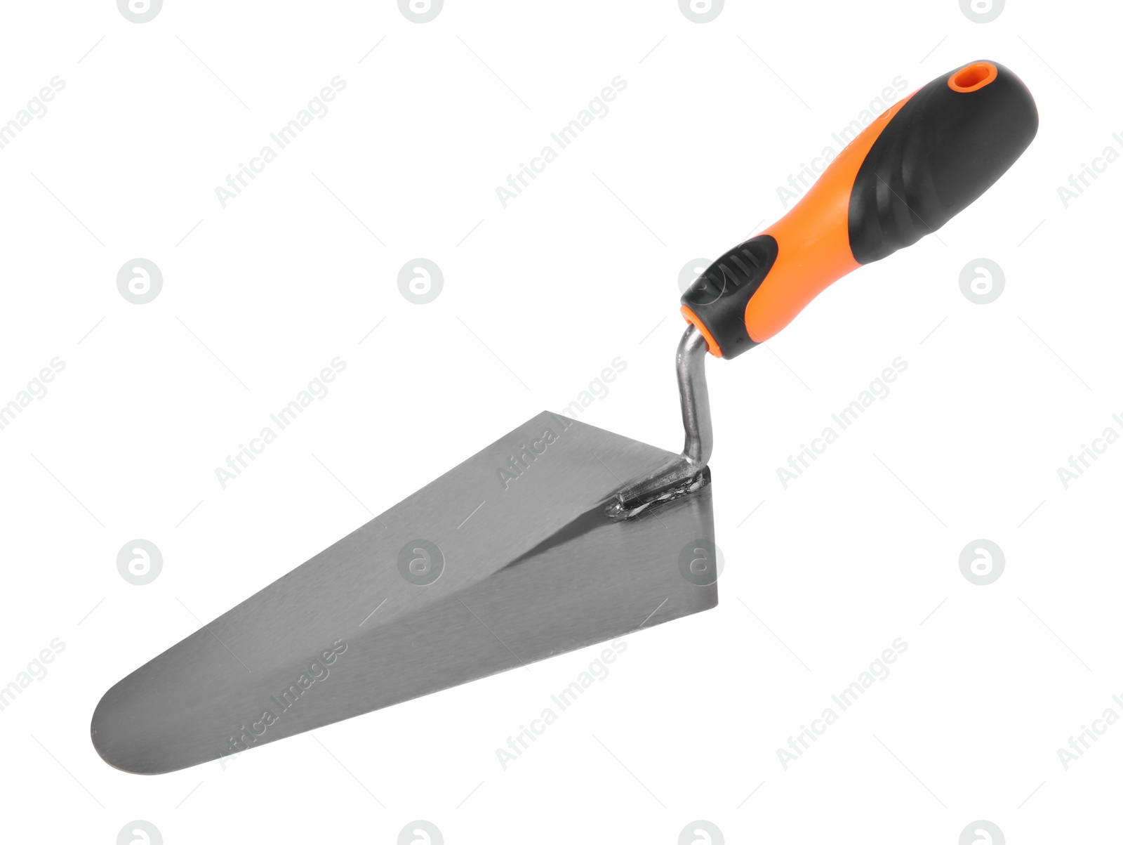 Photo of One trowel isolated on white. Construction tool