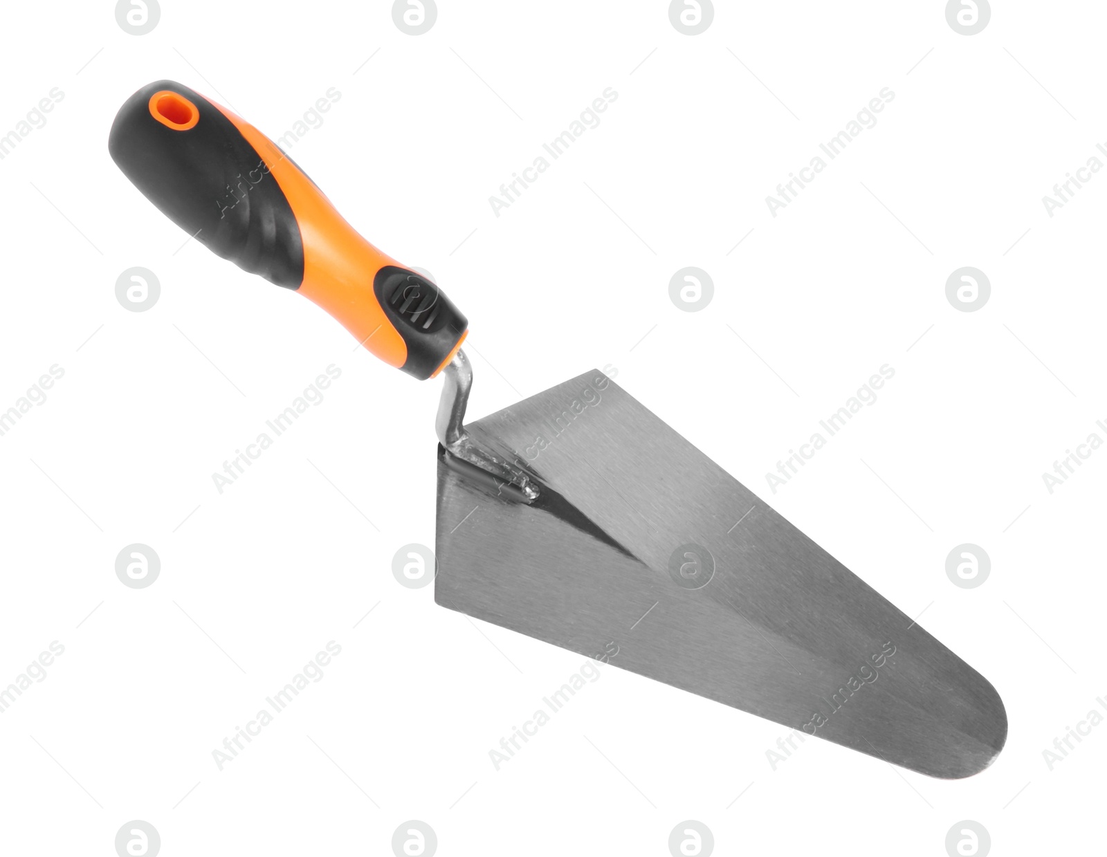 Photo of One trowel isolated on white. Construction tool