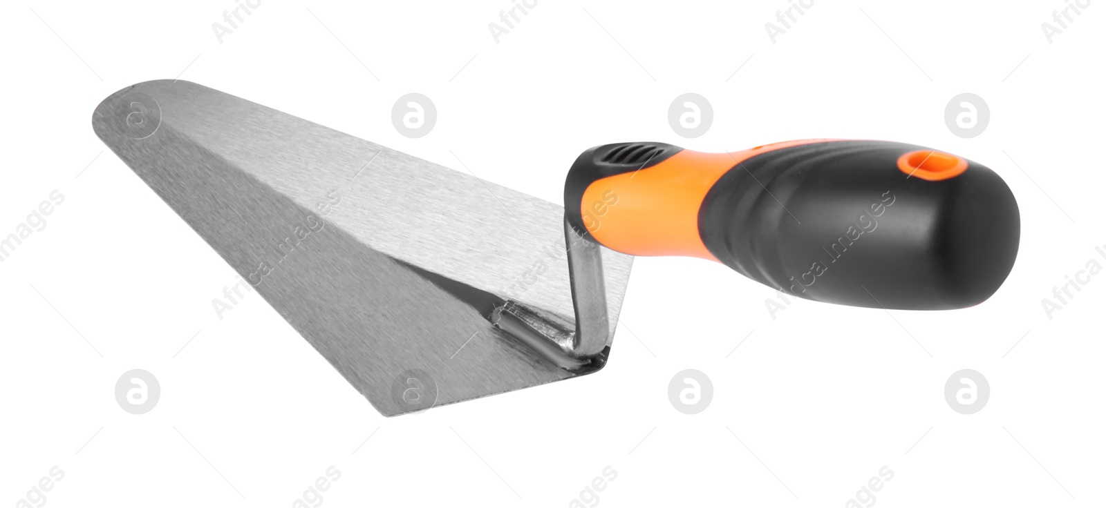 Photo of One trowel isolated on white. Construction tool