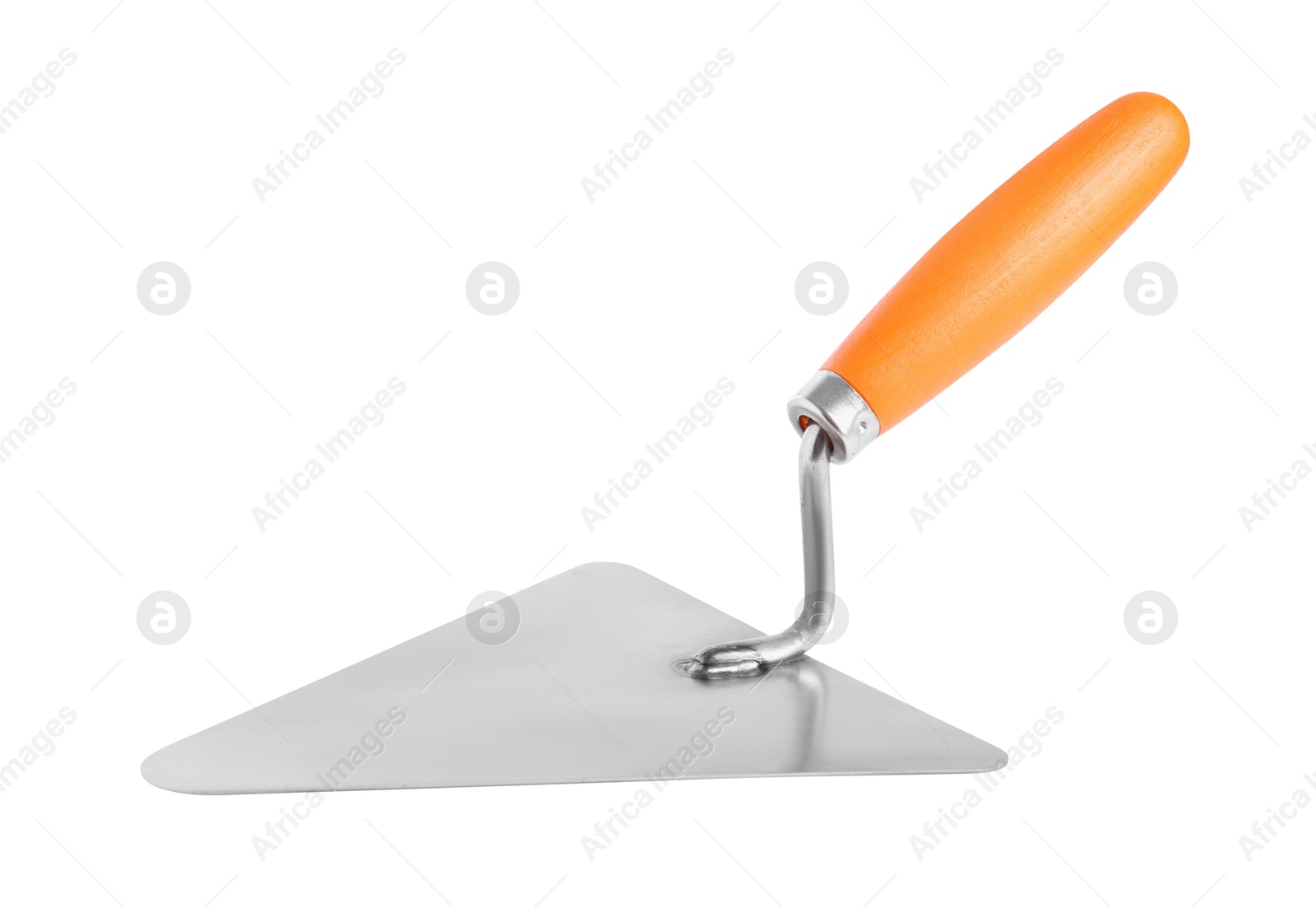 Photo of One trowel isolated on white. Construction tool