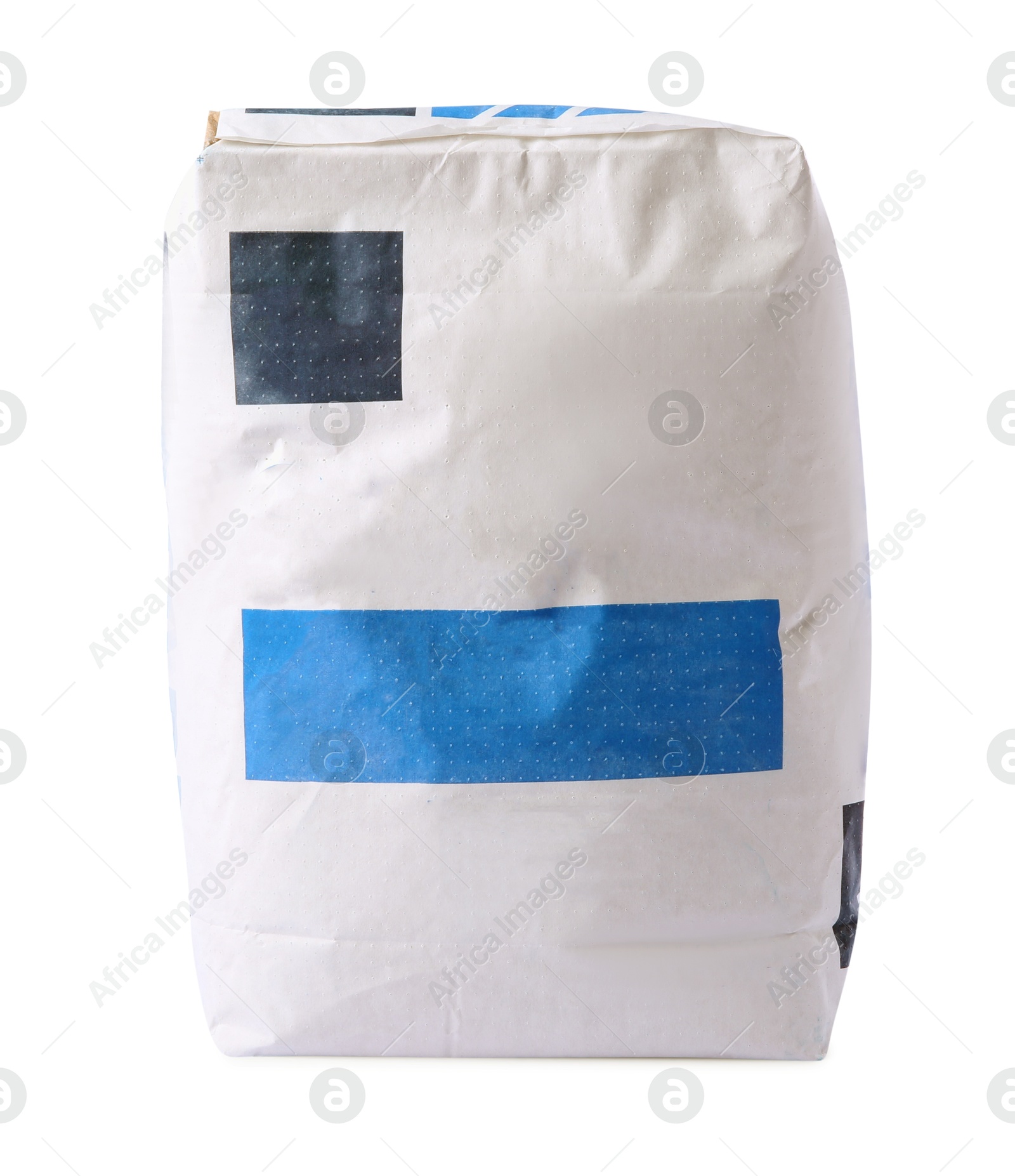 Photo of Bag of cement isolated on white. Building material