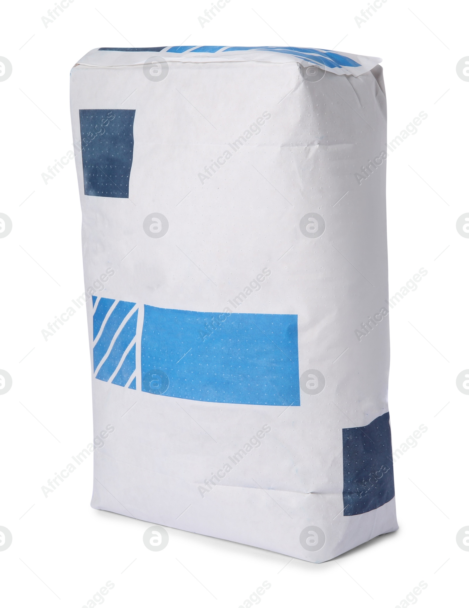 Photo of Bag of cement isolated on white. Building material