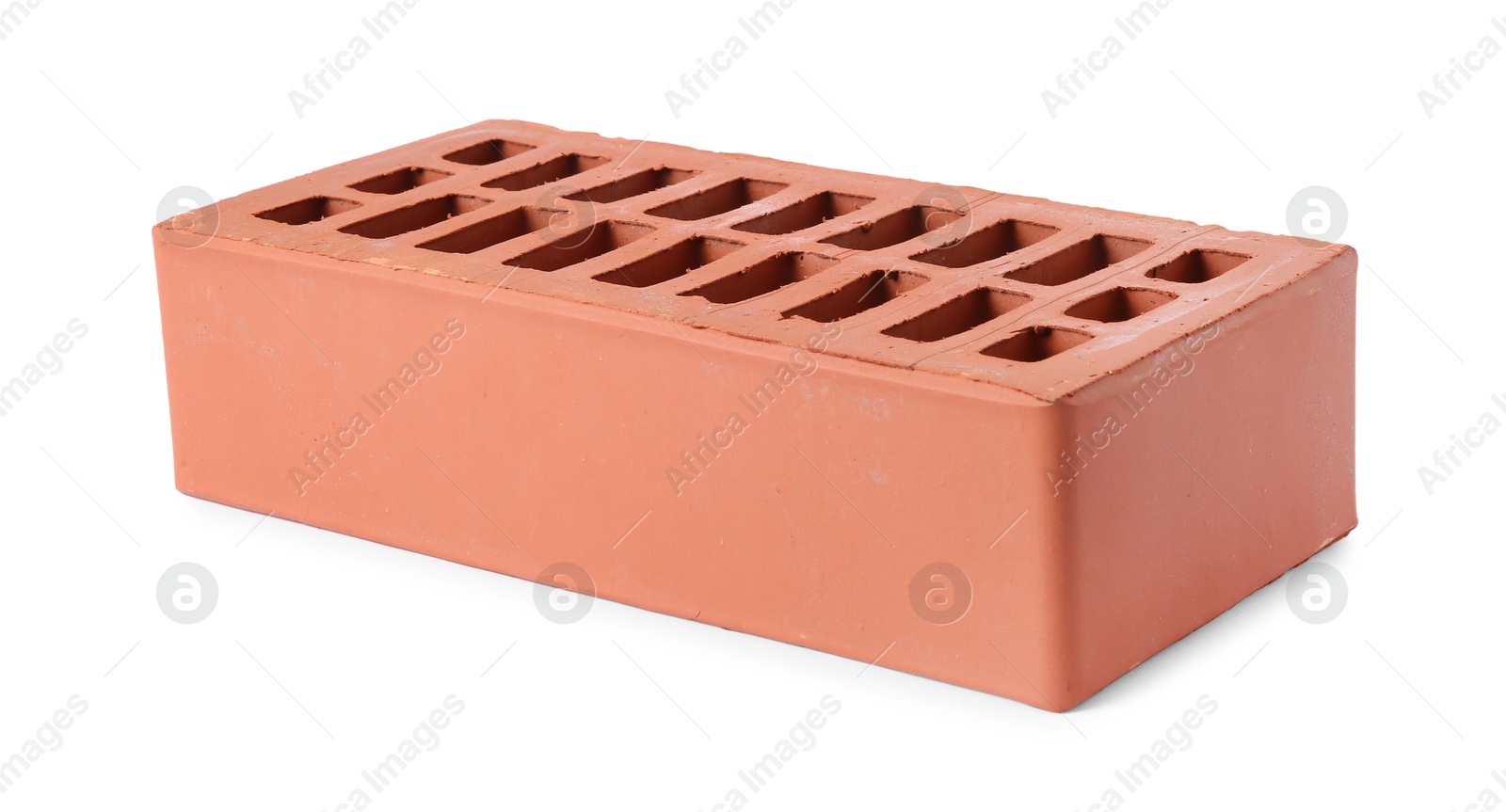 Photo of One red brick isolated on white. Building material