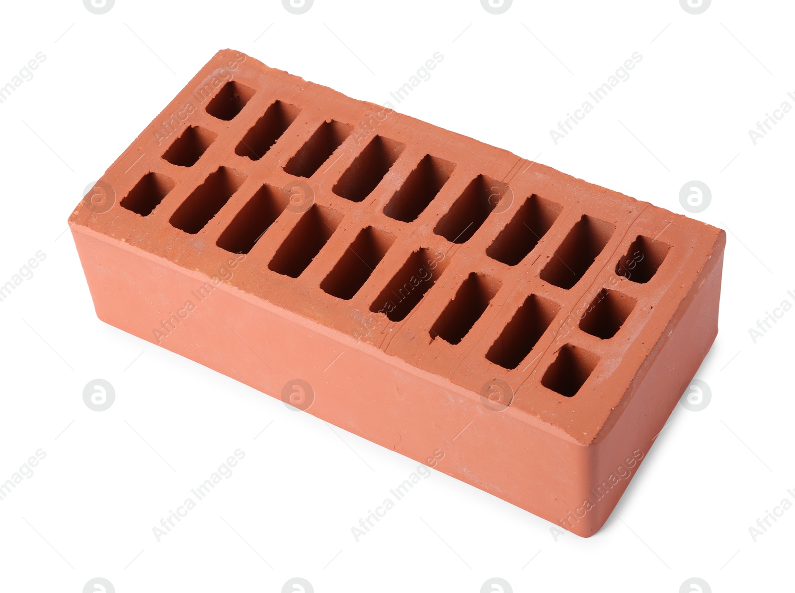 Photo of One red brick isolated on white. Building material