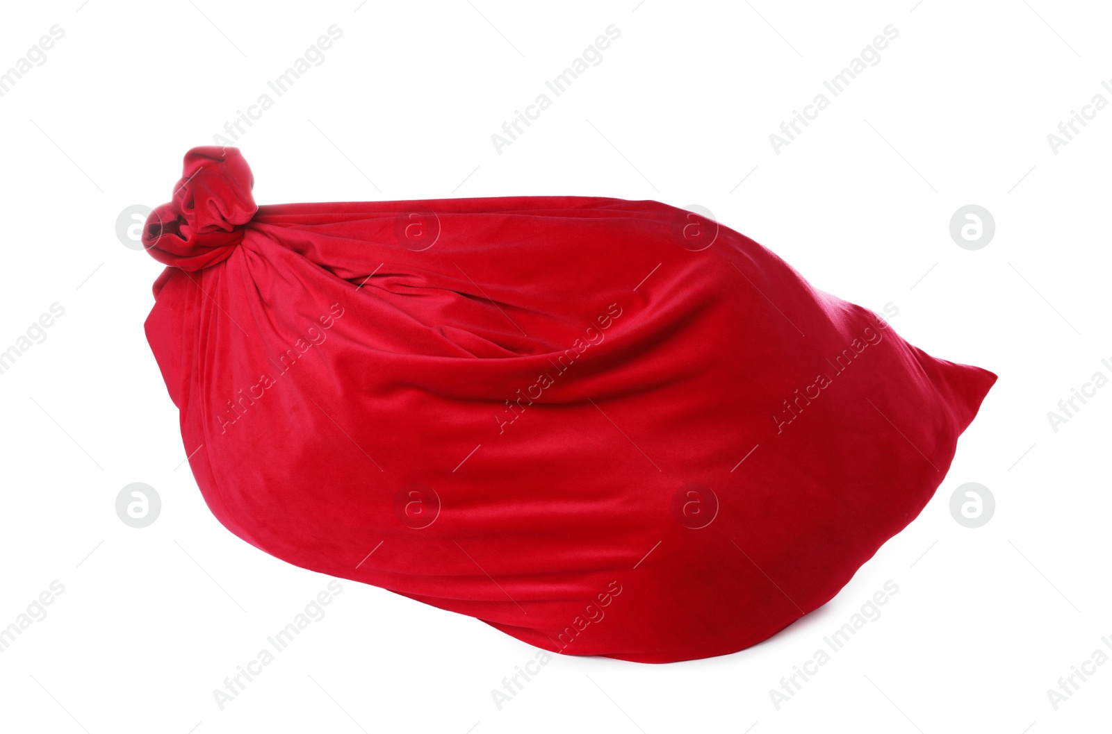 Photo of Red Santa Claus bag isolated on white