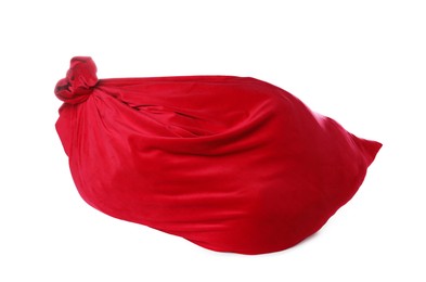 Photo of Red Santa Claus bag isolated on white