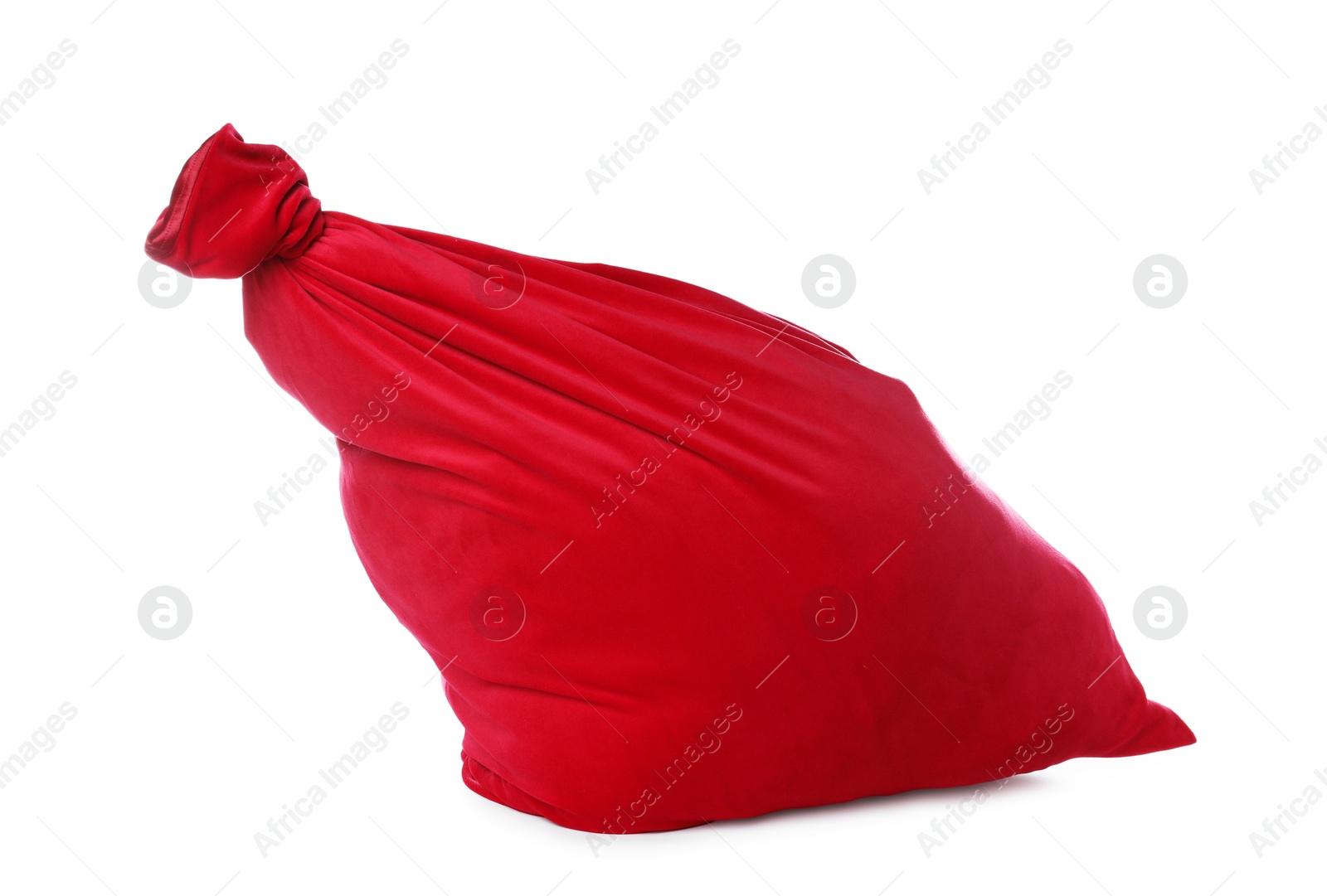 Photo of Red Santa Claus bag isolated on white