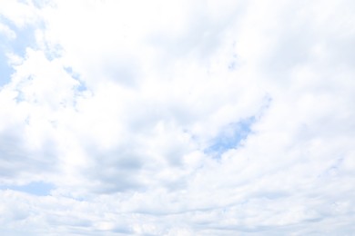 Beautiful view of blue sky with fluffy clouds