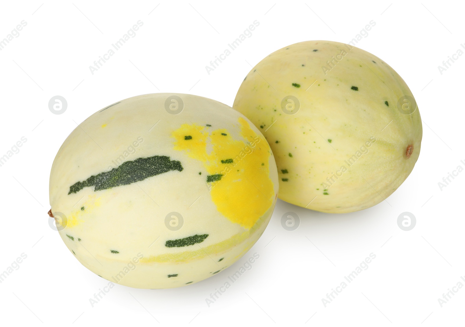 Photo of Fresh ripe honeydew melons isolated on white