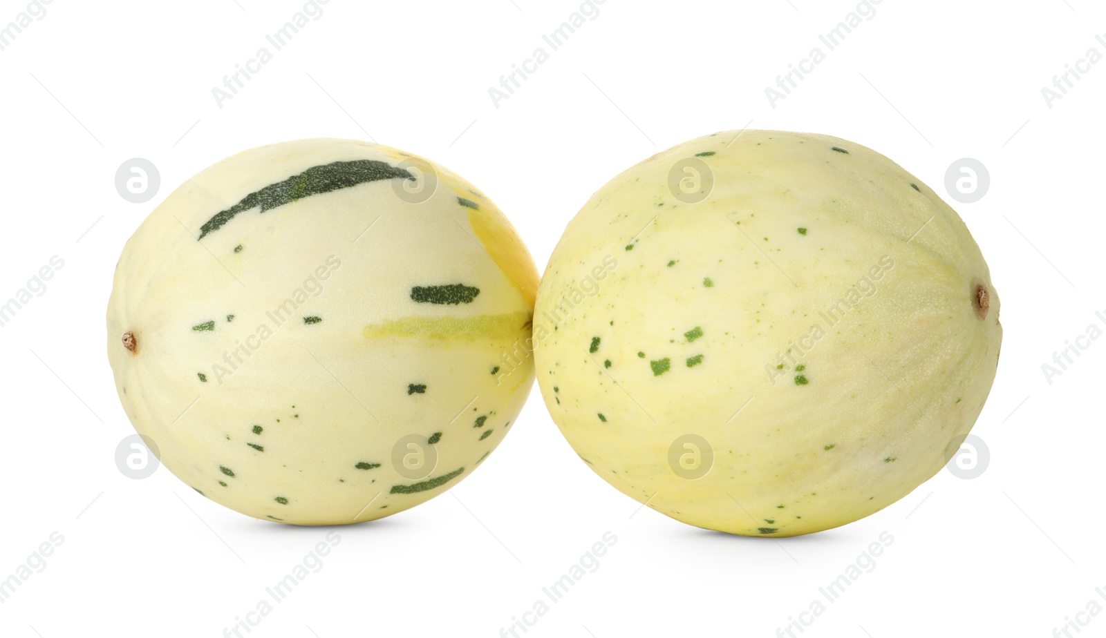 Photo of Fresh ripe honeydew melons isolated on white