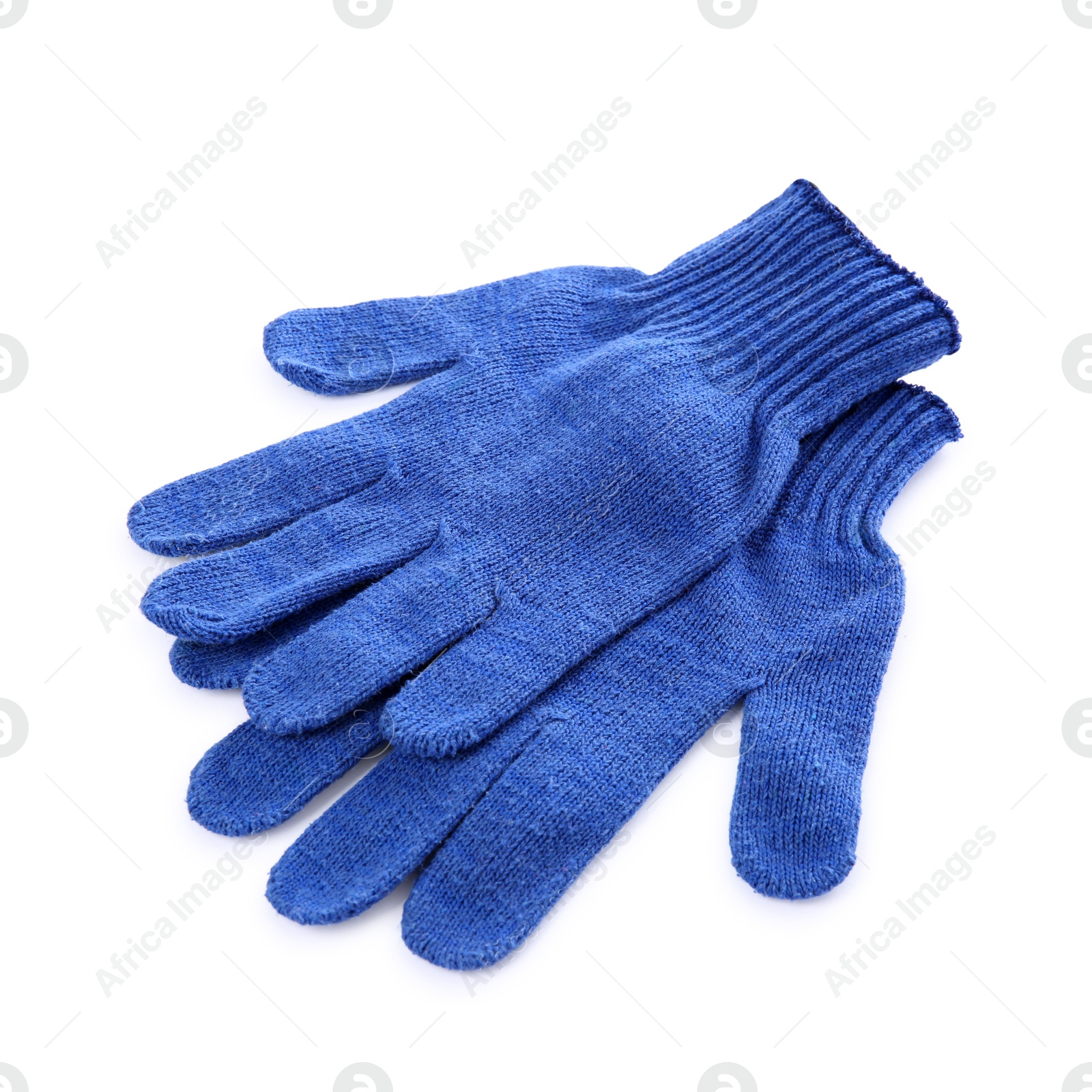 Photo of Protective gloves isolated on white. Safety equipment