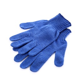 Photo of Protective gloves isolated on white. Safety equipment