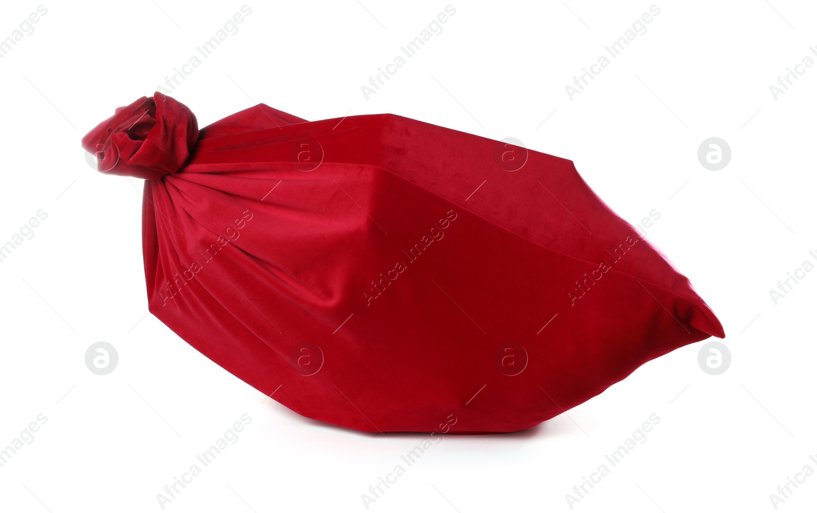 Photo of Red Santa Claus bag isolated on white