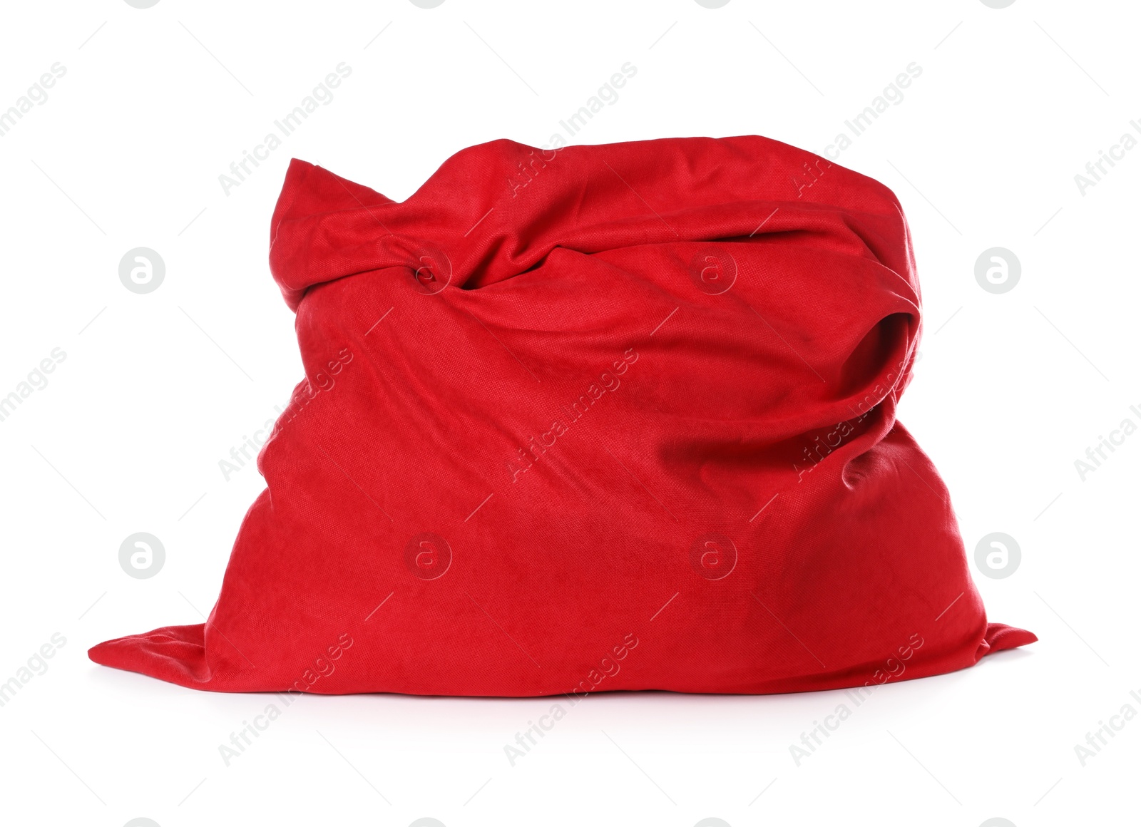 Photo of Red Santa Claus bag isolated on white