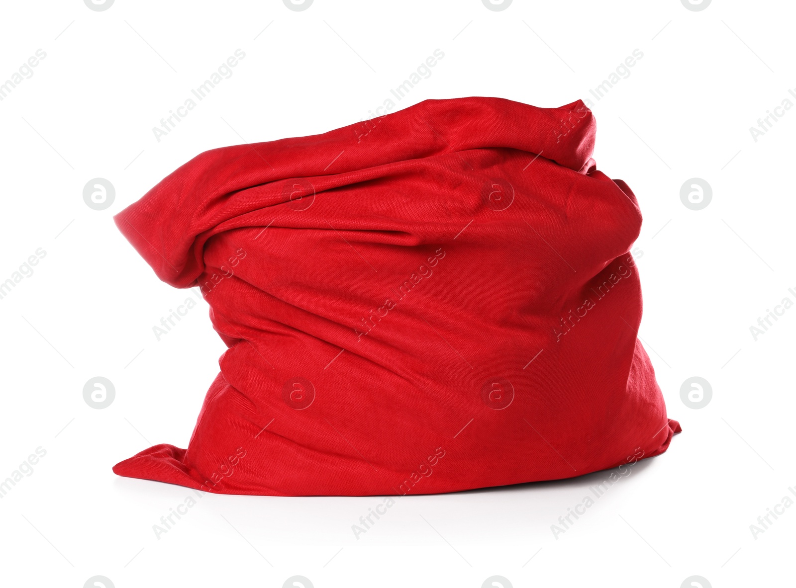 Photo of Red Santa Claus bag isolated on white